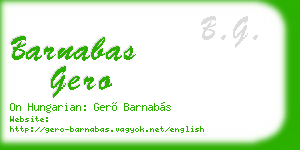 barnabas gero business card